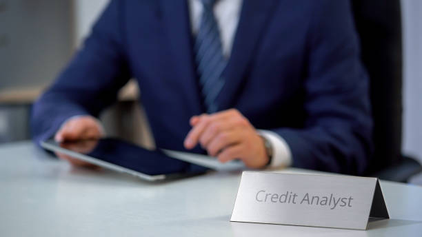istock Professional credit analyst using tablet pc, checking company financial history 1130184565