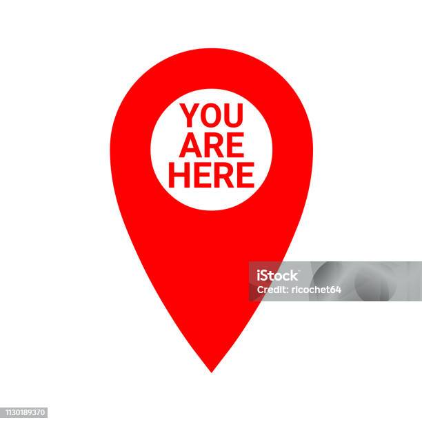 Red Map Pointer With The Text You Are Here Stock Illustration - Download Image Now - You Are Here, Icon Symbol, Car