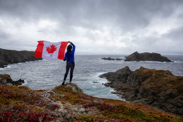 istock Girl with Canadian Flag 1130189501