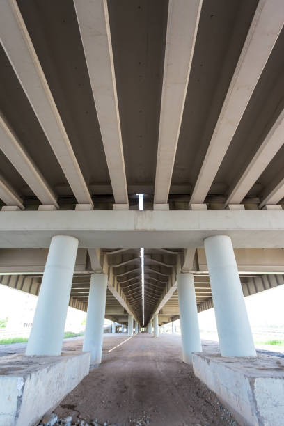 istock geometry of the overpass bridge, view under the bridge 1130195279