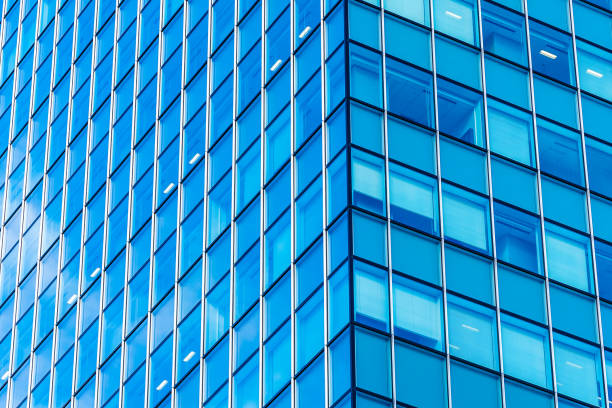 istock Beautiful architecture office business building with glass window shape 1130195425