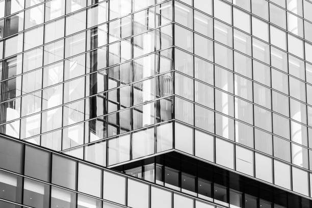 istock Beautiful architecture office business building with glass window shape 1130196080