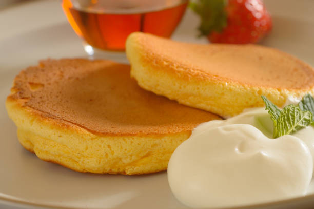 istock Japanese style pancake with maple syrup 1130198825