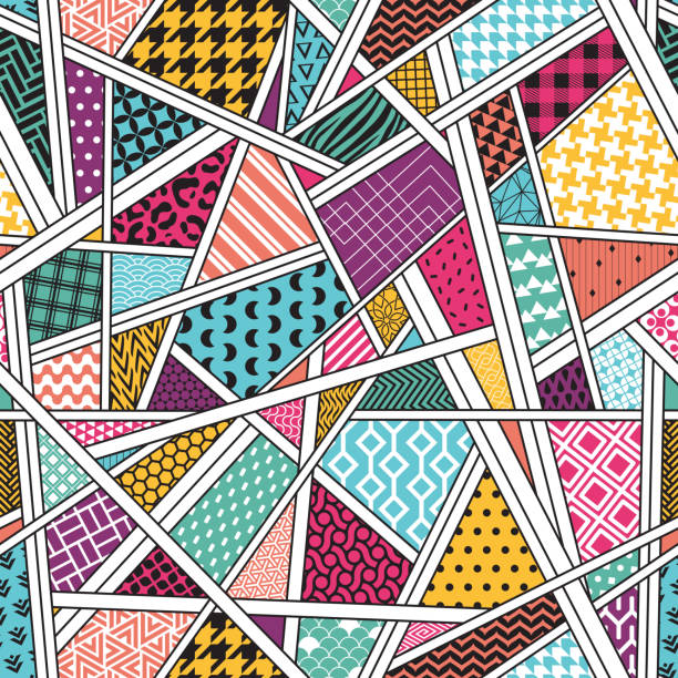 모든 것이 - houndstooth pattern geometric shape textile stock illustrations