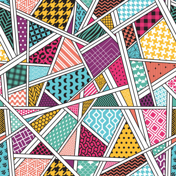 немного всего - houndstooth pattern geometric shape textile stock illustrations