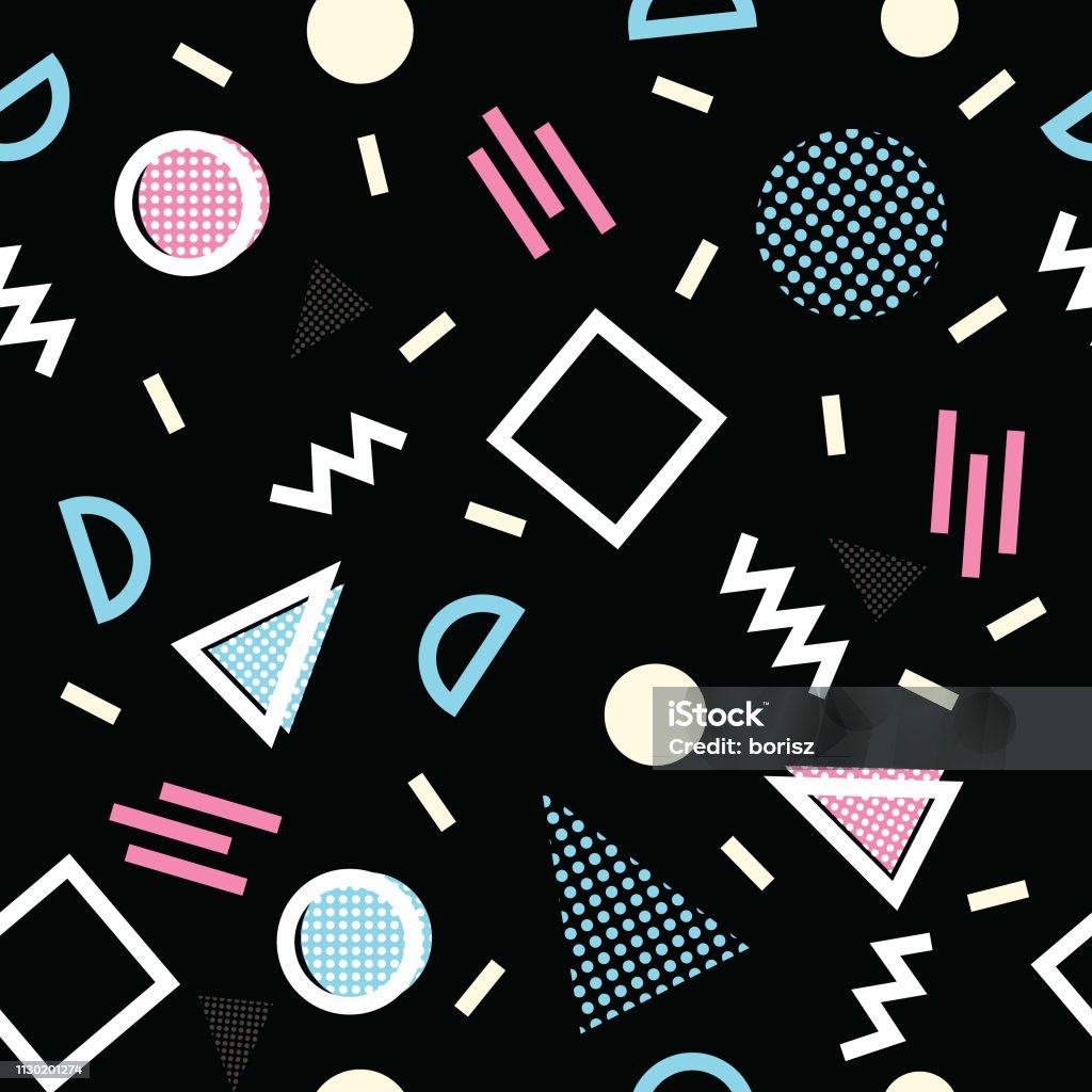 Plano de fundo dos anos 90 sem emenda - Vetor de 1980-1989 royalty-free Plano de fundo dos anos 90 sem emenda - Vetor de 1980-1989 royalty-free