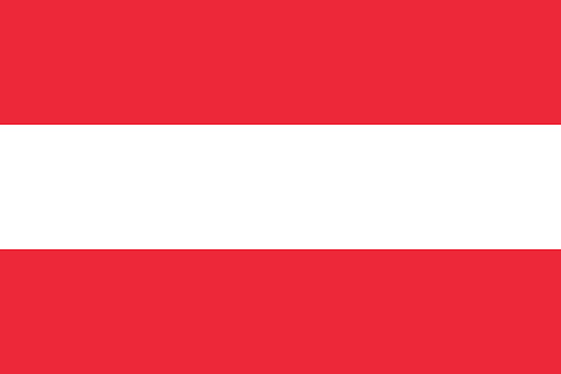National flag of country Austria (red and white color)