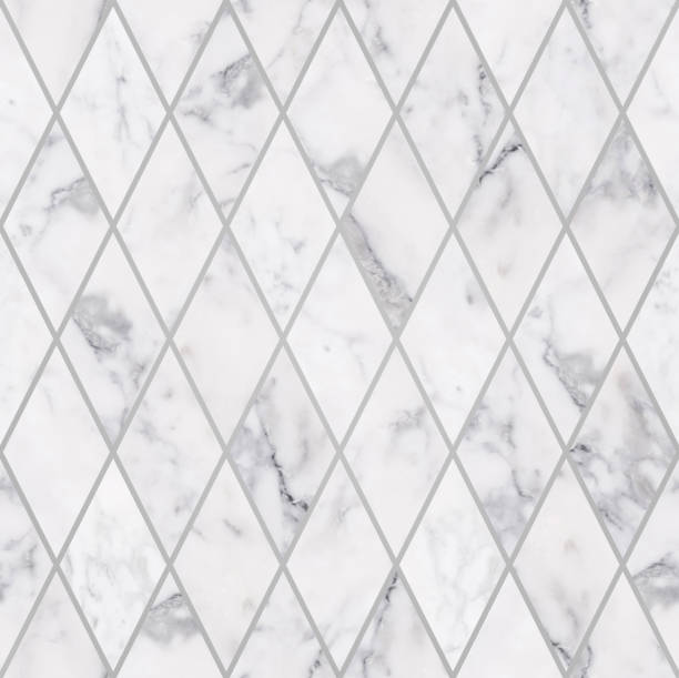 istock Seamless luxury rhombus white marble stone pattern, Luxury marble stone decorations 1130206445