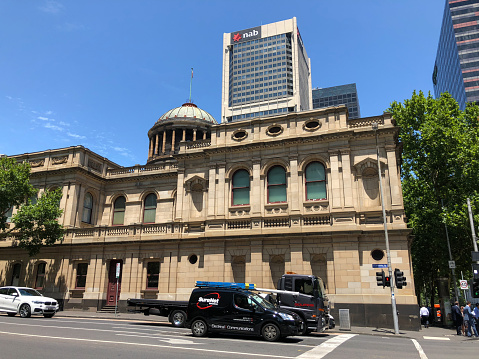 Melbourne, Australia - January 8, 2019: Supreme Court of Victoria building at Lonsdale St, Melbourne CBD.