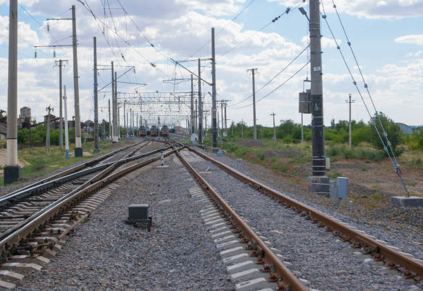 istock railway switches before cargo trains stopped at sorting station 1130211200