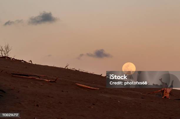 Moonrise Y Bani Dunes Dominican Republic Stock Photo - Download Image Now - Astronomy, Beauty In Nature, Circle