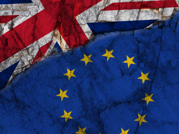 istock brexit flags european union great britain rock background  -3d rendering 1130219241