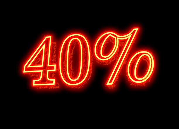 istock Neon Discount Sign - 40 Percent 1130223906
