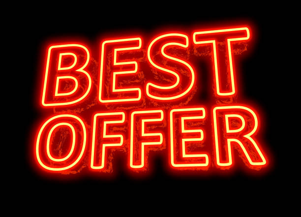 istock Neon Discount Sign - BEST OFFER - Phrase 1130224187