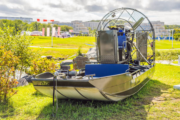 istock Boat with a propeller to move through the swamps 1130224909