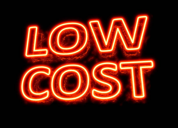 istock Neon Discount Sign - LOW COST - Phrase 1130225172