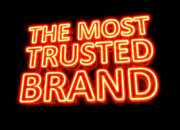 istock Neon Promotion Sign - MOST TRUSTED BRAND - Phrase 1130225238