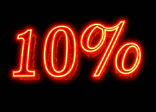 istock Neon Discount Sign - 10 Percent 1130226051