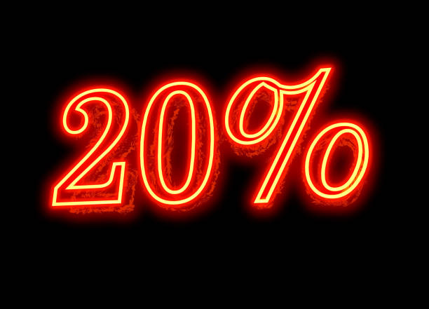 istock Neon Discount Sign - 20 Percent 1130226073
