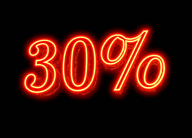istock Neon Discount Sign - 30 Percent 1130226078