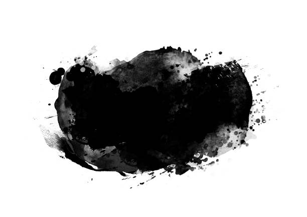 istock Black color graphic patches graphic brush strokes design effect element for background 1130226118