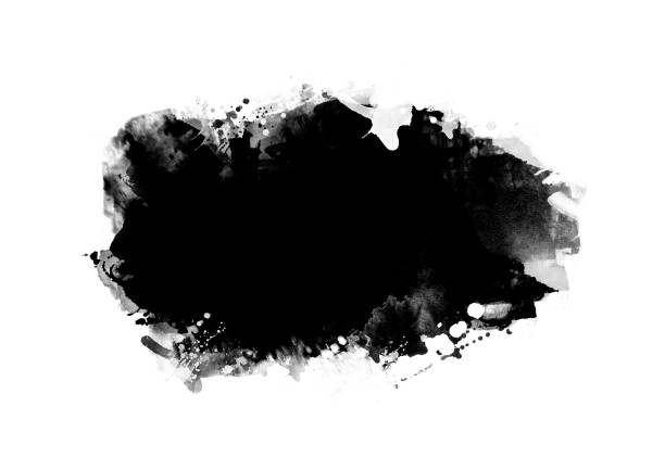 istock Black color graphic patches graphic brush strokes design effect element for background 1130226856