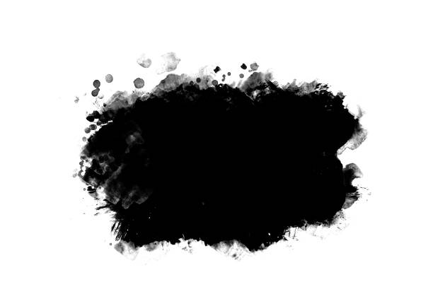 istock Black color graphic patches graphic brush strokes design effect element for background 1130226857