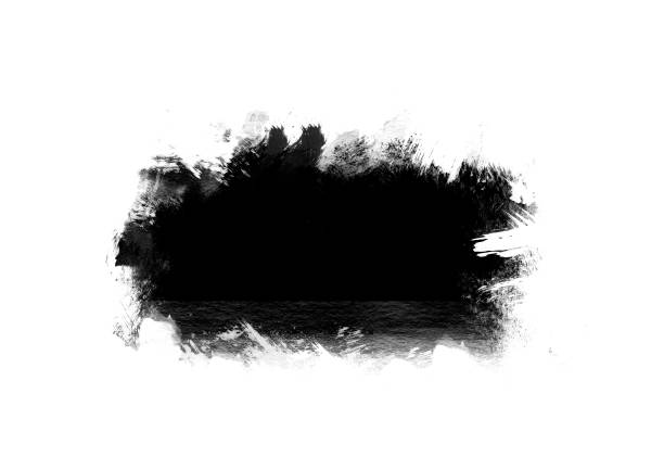 istock Black color graphic patches graphic brush strokes design effect element for background 1130226863