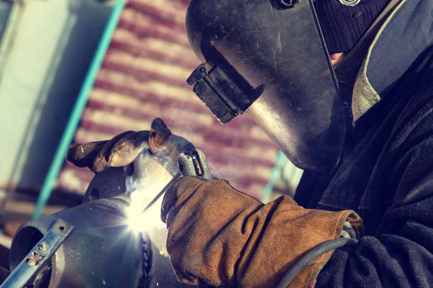 istock Flat welding flange to the pipe steel 1130229088