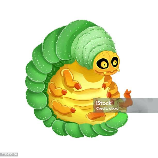 Cute Cartoon Larva Colorful Illustration Dorky And Funny Image Stock  Illustration - Download Image Now - iStock