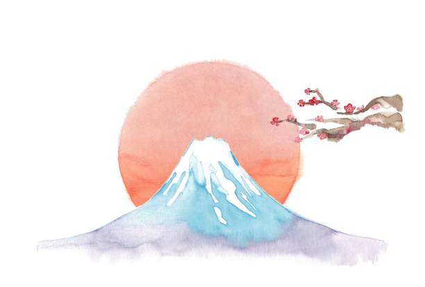 Beautiful Mt. Fuji Beautiful Mt. Fuji
Mt. Fuji in a snow-covered top
Sunrise and plum tree 雪 stock illustrations