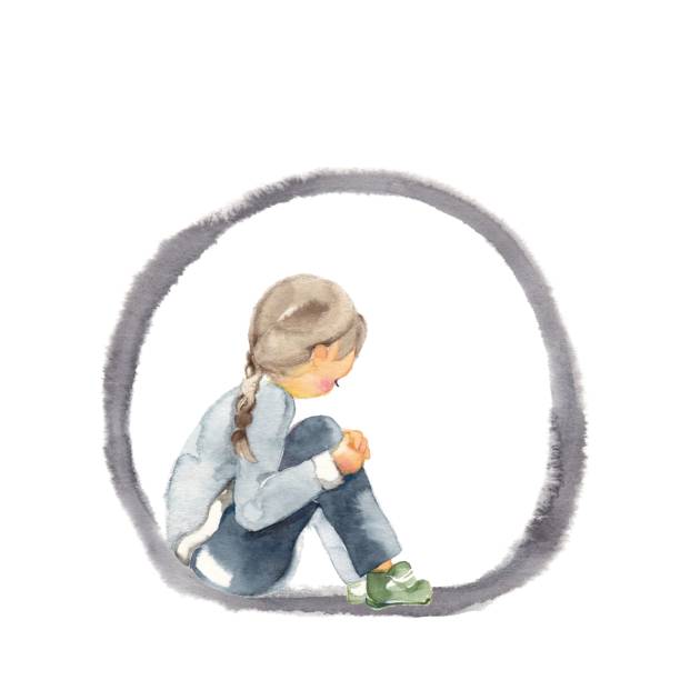 Sad child Sad child
The girl who looks down and sits down
Black frame teenager sorry stock illustrations