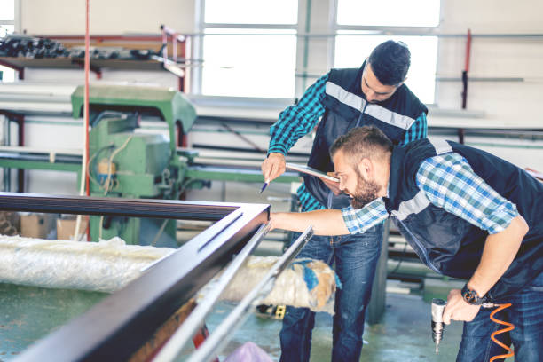 istock Factory interiors for manufacturing PVC windows and doors 1130238952