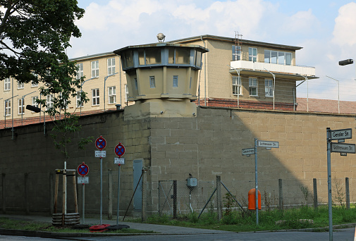 Berlin, Germany - August 16, 2017: exterior of the old STASI prison the official state security service of the German Democratic Republic or East Germany