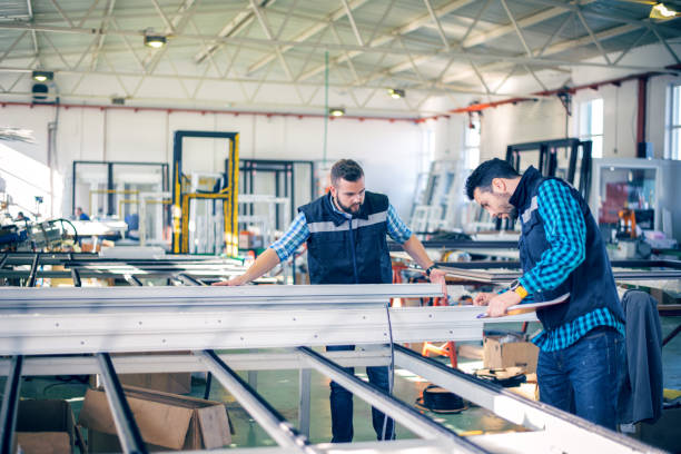 istock Factory interiors for manufacturing PVC windows and doors 1130239414
