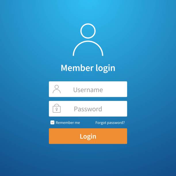 форма входа. веб-сайт ui учет�ной записи экрана страницы регистра пользовательского интерфейса профиль вступления представить шаблон входа  - web page internet profile e mail stock illustrations