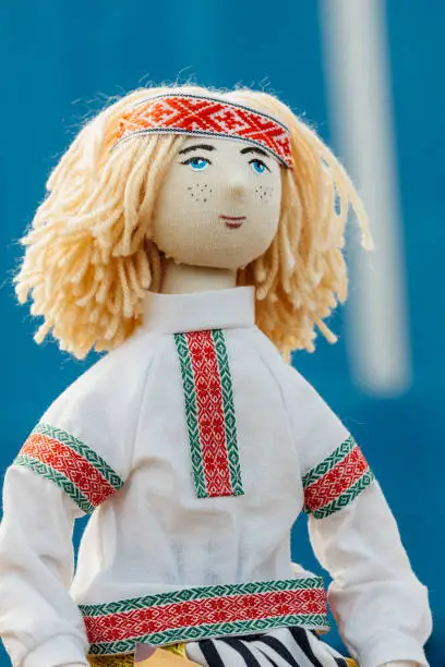 Photo of Doll boy. Classic national costume Belarus.