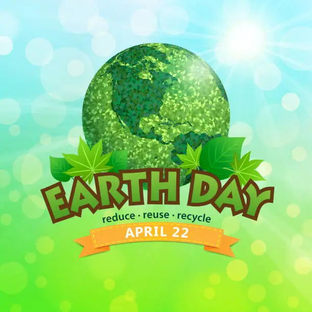 Vector illustration of Earth Day April 22 Symbol