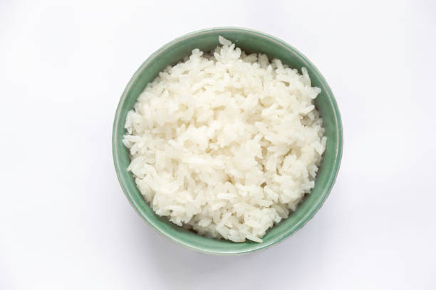 istock Cooked rice in a porcelain bowl 1130240883