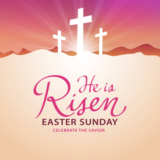 Easter Sunday To celebrate the resurrection from the dead of Jesus on Easter Sunday resurrection sunday stock illustrations