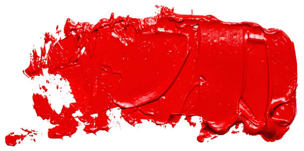 istock red oil paint spot isolated on white background 1130244457