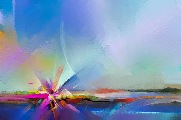 istock Semi abstract image of landscape painting background 1130244655