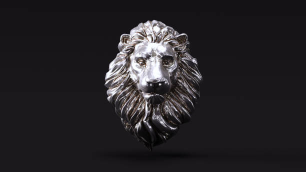 istock Silver Adult Male Lion with Neutral White Lighting Front 1130249873