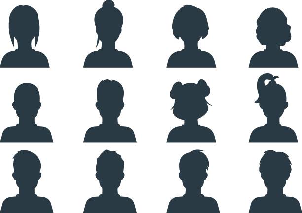 istock Silhouette person head. People profile avatars, human male and female anonymous faces. Vector user business portraits 1130251292