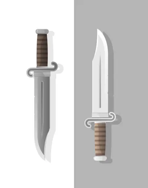 Vector illustration of black and white knives are very dangerous guys