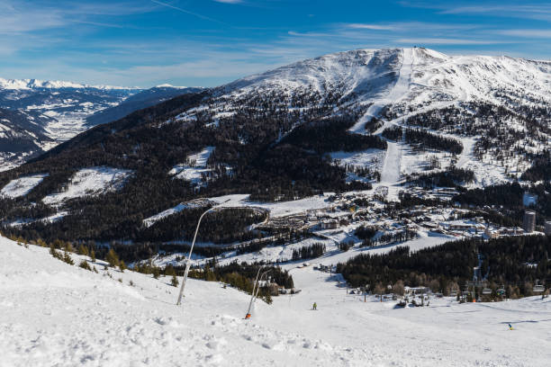 Beautiful Winter Landscape Skiing At Katschberg In Carinthia Austria stock photo