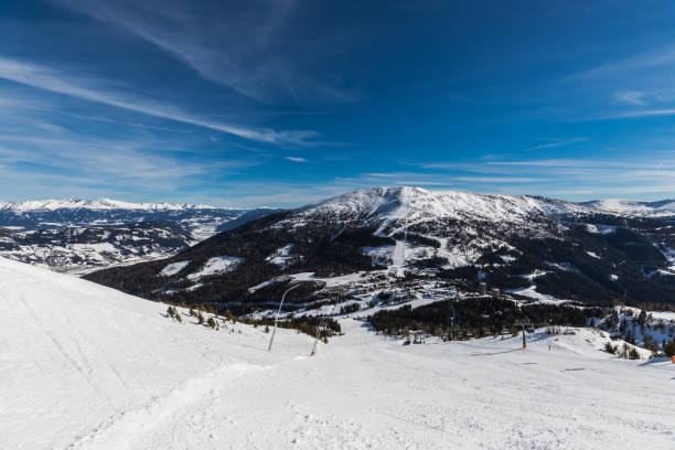 Beautiful Winter Landscape Skiing At Katschberg In Carinthia Austria stock photo