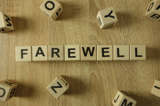 istock Farewell word from wooden blocks 1130254094