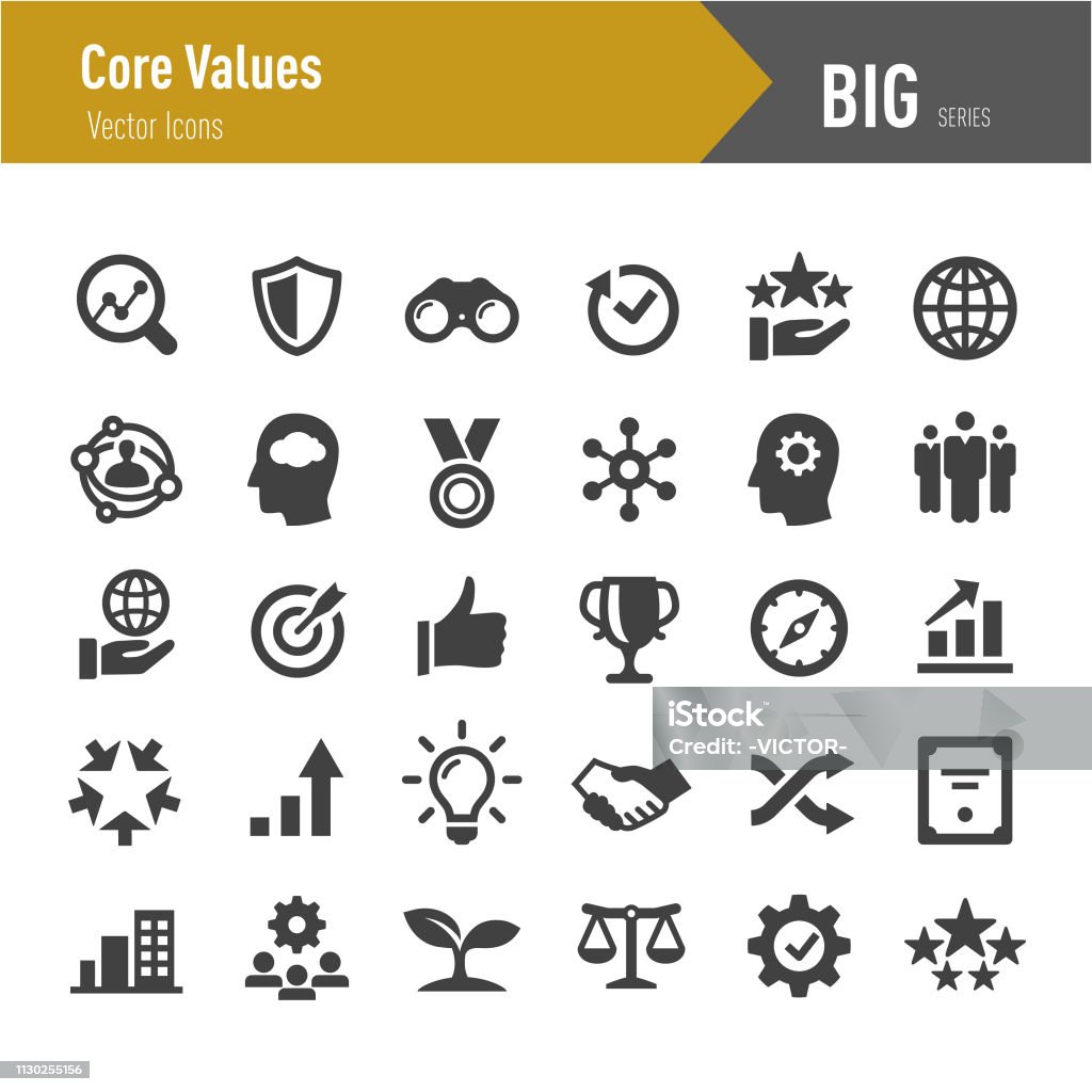 Core Values Icons - Big Series Core Values, Business, Icon stock vector
