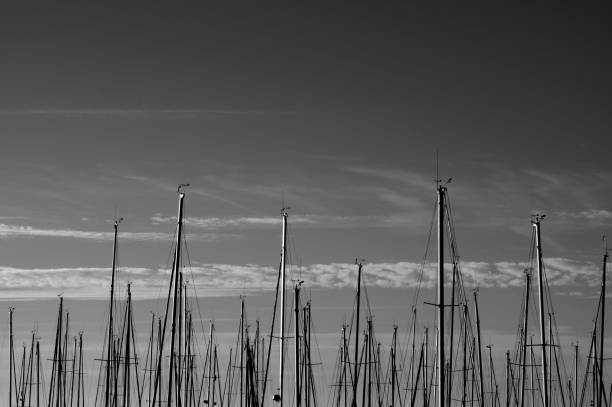 istock Beautiful sailboats moored in the dock 1130256610
